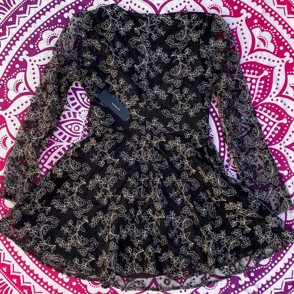 NWT Lulus Enraptured Embroidered Long Sleeve Dress - Picture 6 of 9